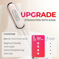 TYMO Ring Hair Straightener Comb 3D teeth close-up for smoother passes.