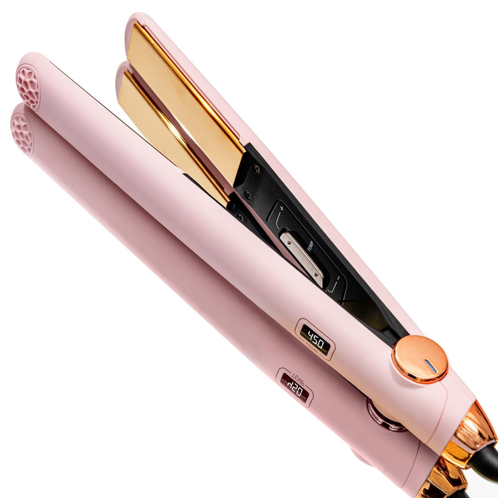 TYMO Sway 1inch titanium plate close-up for precise styling and smooth glide.