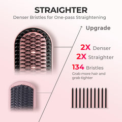 TYMO tourmaline ceramic bristles glide through hair with less snag.