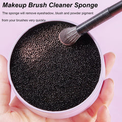 Tyssely dry sponge helping switch colors on a single brush between shades.