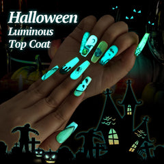 U-Shinein glow top coat blue brush closeup for smooth application