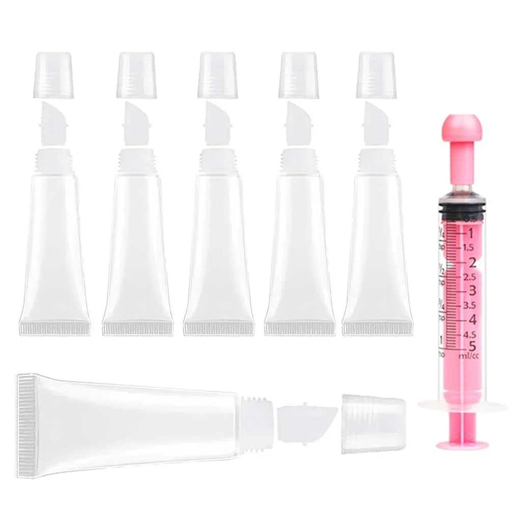 uadbau empty lip gloss tubes set with 8ml capacity for portable DIY cosmetics.