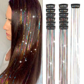 Ubeleco Hair Tinsel Clip-In demonstrates secure, gentle attachment for instant sparkle