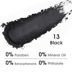 UCANBE Black Single Eyeshadow Palette swatches show rich pigment for versatile colors.