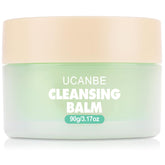 UCANBE cleansing balm remover jar front demonstrating luxurious texture for makeup removal