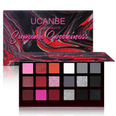 UCANBE Black Red Goth palette cool-tones left for versatile day-to-night looks.