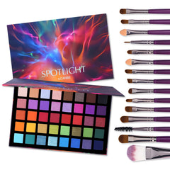 UCANBE paleta Spotlight 40 sombras, acabado mate y brillo para looks versátiles.