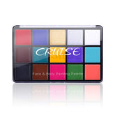 UCANBE pintura facial en aceite, paleta de 15 colores para diseños vibrantes y duraderos.