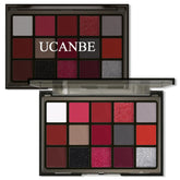 UCANBE red eyeshadow palette offers bold burgundy and gray looks for night events.