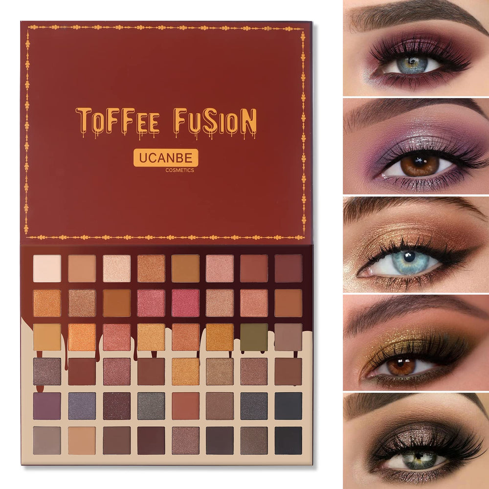 UCANBE Toffee Fusion Nude: primer plano de sombras cálidas para looks diarios duraderos.