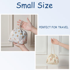uekeboag floral quilted design cosmetic bag, stylish and versatile for daily routines