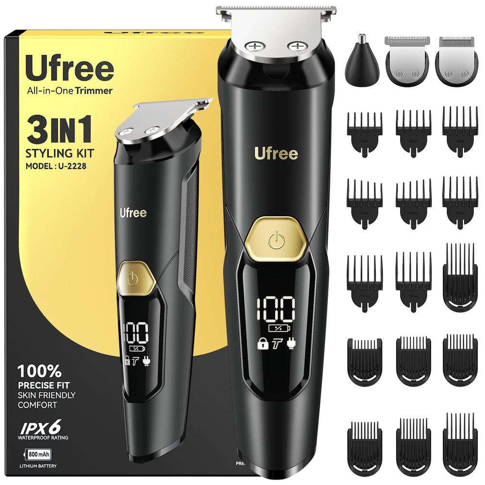 Ufree 3-in-1 kit in full package for convenient on-the-go grooming.