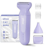 Ufree 3-in-1 women's razor with ceramic blades for smooth shaving on the go