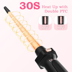 Ufree 1 inch curling wand for versatile medium curls and smooth waves