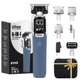 Ufree 6-in-1 attachments enable precise facial and body grooming