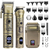 Ufree beard trimmer and hair clippers set in a sleek home grooming setup, cordless versatility.