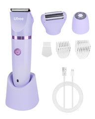Ufree Bikini Trimmer package opened showing all accessories for complete grooming
