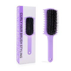 UHACLWS Curly Hair Brush bristles close-up showing boar bristles for gentle styling