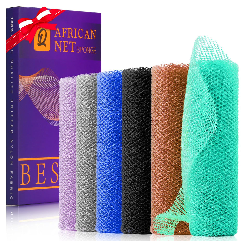 UJFQBH esponja africana morada de larga longitud para exfoliación suave
