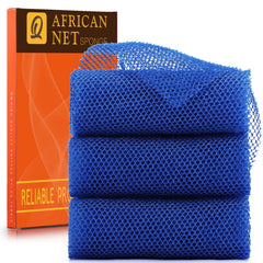 Esponja africana UJFQBH azul, frente: exfoliación suave diaria para la piel