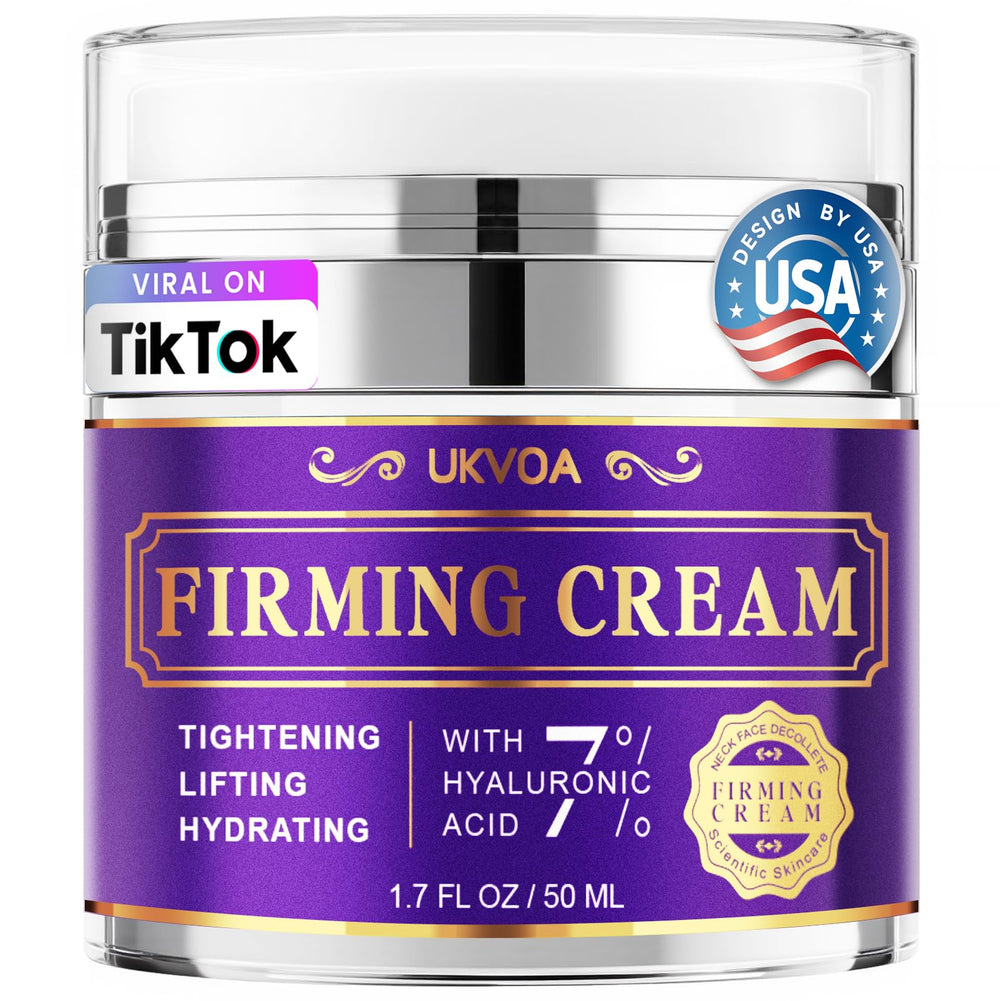 Frasco de UKVOA Crema Reafirmante para cuello, uso diario recomendado.