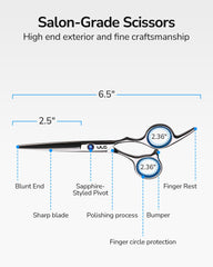ULG professional scissors 6.5 inches with 2.5 inch blades