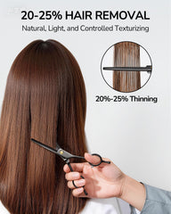 ULG thinning shears with ergonomic handle for comfortable long sessions.