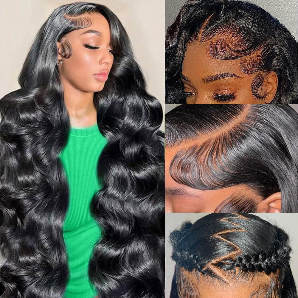 UltraFlower 32 inch body wave wig with lace front for natural part