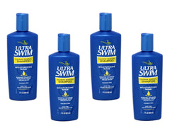 UltraSwim chlorine removal shampoo bottle protects hair from pool chlorine