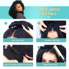 Spiral-end curls in natural black for versatile daily styling