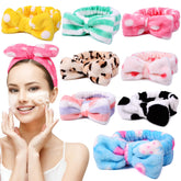 UMIKU eight-pack spa headbands with bows for makeup sessions.