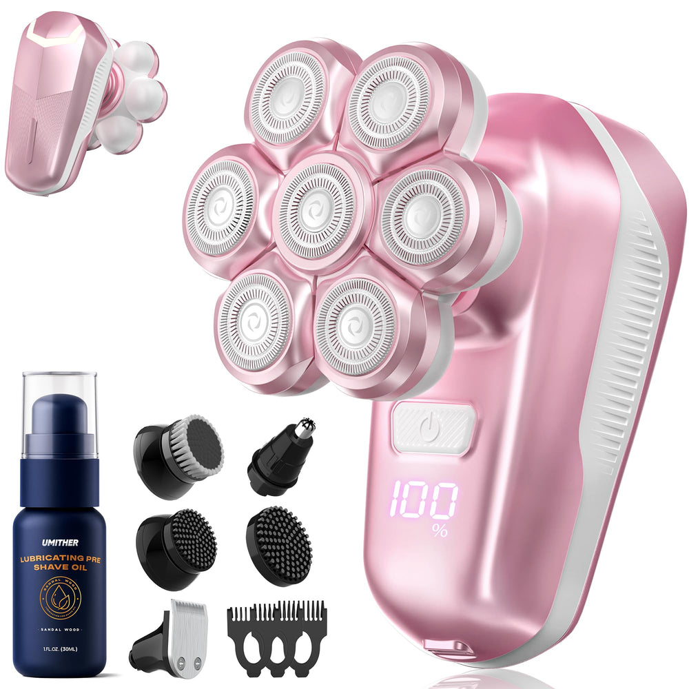Umither 7D magnetic floating heads glide smoothly for head, face, and body shaving