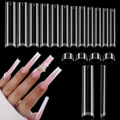 UNA GELLA 504pcs, uñas cuadradas sin curva, ajuste natural.