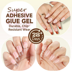 UNA GELLA 6-in-1 bonding on nail tips demonstrates lasting adhesion.