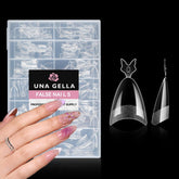 UNA GELLA almond nail tips half-cover 216pcs for quick salon-ready extensions.