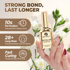 UNA GELLA base and blooming gel in one bottle for smooth color blending.