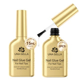UNA GELLA: botella de pegamento para uñas acrílicas claras con adherencia fuerte.