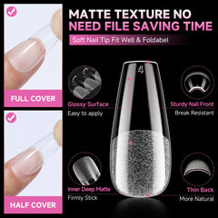 UNA GELLA crease-free clear tips prevent creasing and maintain brightness.