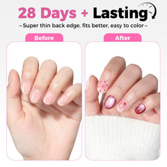 UNA GELLA deep etched inner surface provides stronger glue grip for lasting adhesion.