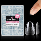 UNA GELLA extra short almond nail tips pack with clear coverage for easy extensions