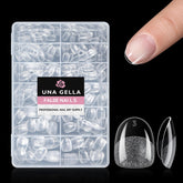 UNA GELLA extra short oval nail tips for natural look and daily wear.