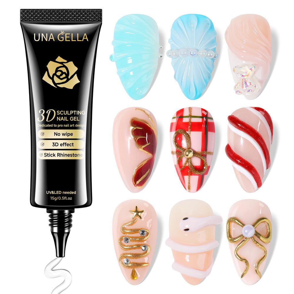 UNA GELLA gel para uñas, diseño 3D desde el tubo, fácil de modelar.