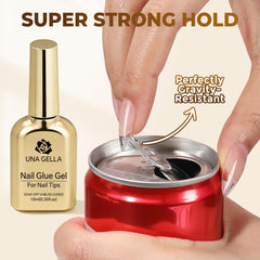 UNA GELLA bottle highlighting low-odor formula for gentle use