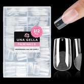 UNA GELLA medium square gel nail tips in half-matte pack for easy at-home manicures