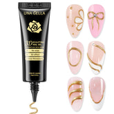 UNA GELLA metallic 3D gel bronze gold design on nails for glamorous accents