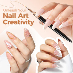 UNA GELLA 9mm metallic brush for clean mid-length strokes on gel polish