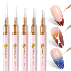 UNA GELLA nail art brush 7mm tip for precise gel detailing.