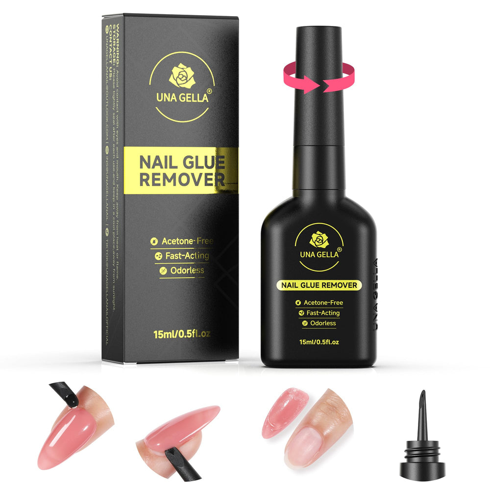 UNA GELLA Nail Glue Remover with stick-design eases removal of press-on nails.