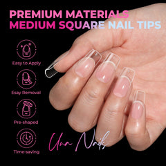 UNA GELLA Nail Tips material gel suave, ligero y resistente