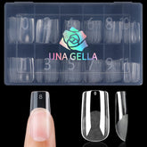 UNA GELLA square nail tips pack—premium compact box for easy at-home extensions.